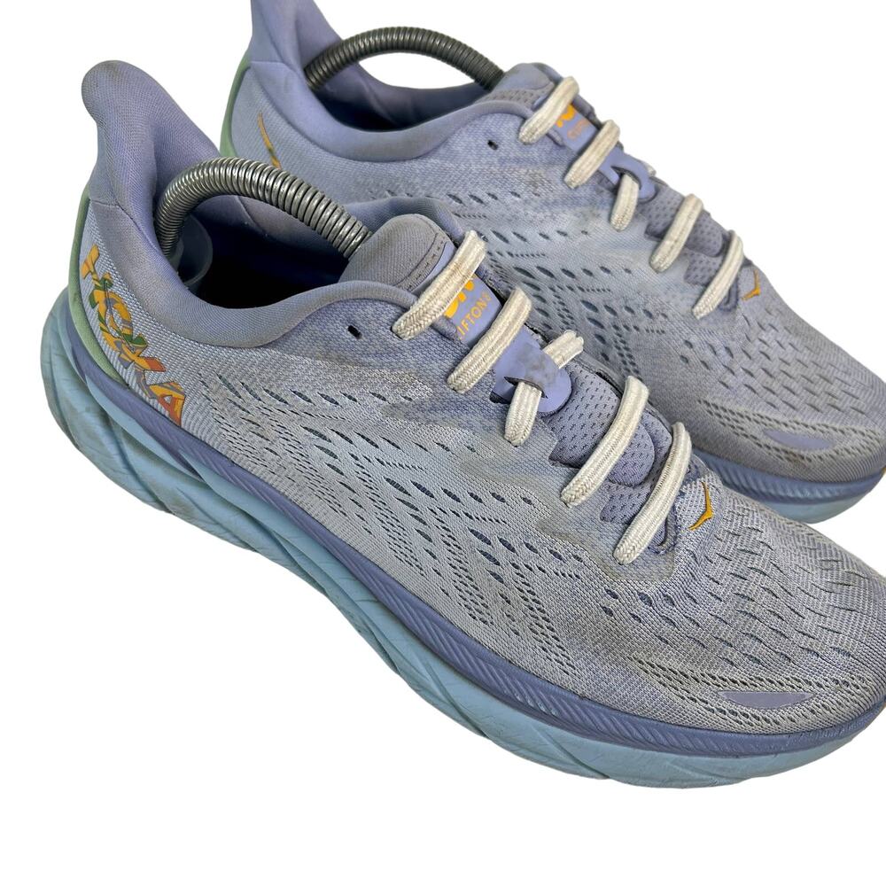 Hoka One One Clifton 8 Baby Lavendar Green 1119394 Powersteps Insoles 10.5